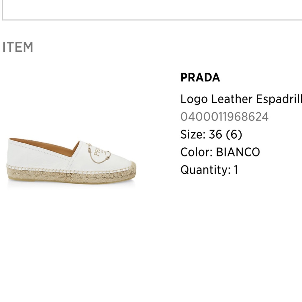 SOLD💞💞💞PRADA Logo leather espadrilles 6 - Picture 4 of 4